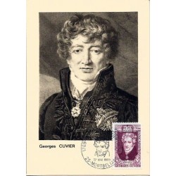 Francja 1969, G. Cuvier, biologia, paleontologia. Karta maksimum
