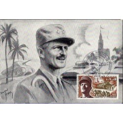 Francja 1969, II wojna, generał Leclerc, czołg. Wyzwolenie Strasburga. Karta maksimum