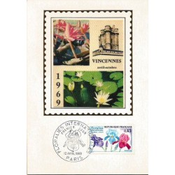 Francja 1969, Kwiaty: orchidea. Karta maksimum