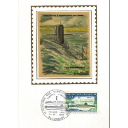 Francja 1969, Łódź podwodna, atomowa. Karta maksimum