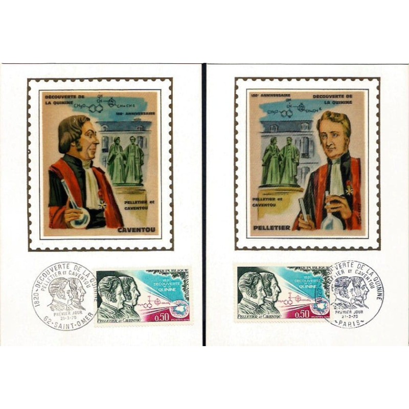 Francja 1970, Medycyna, chemia, Pelletier i Caventou. Karty maksimum