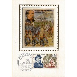 Francja 1970, Oblężenie Belfort, pomnik wojny 1870-71. Karta maksimum