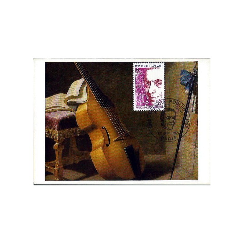 Francja 1974, Muzyka, F. Poulenc. Karta maksimum