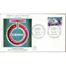 Francja 1976, CERN, fizyka, atom. FDC
