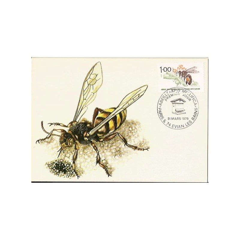 Francja 1979, Owady: pszczoła, pszczelarstwo. Karta maksimum