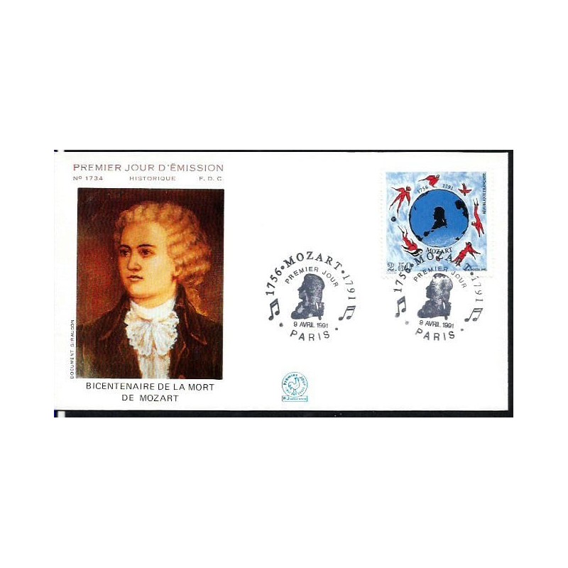 Francja 1991, Muzyka, Mozart. FDC