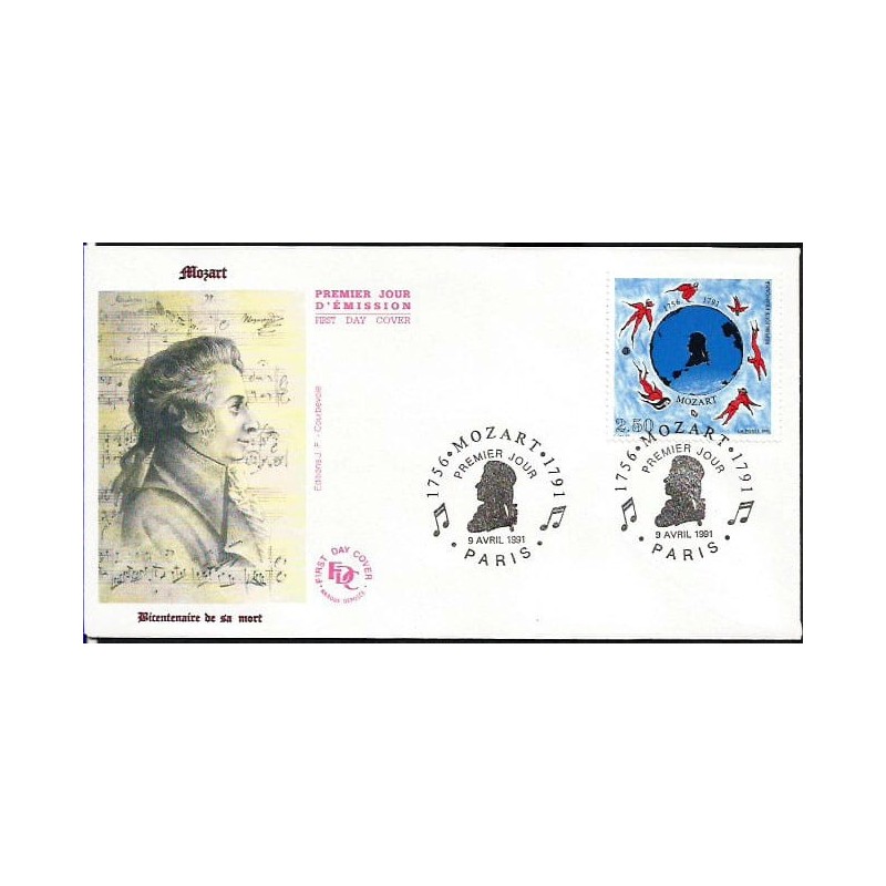Francja 1991, Muzyka, Mozart. FDC