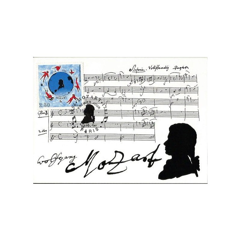 Francja 1991, Muzyka, Mozart. Karta maksimum