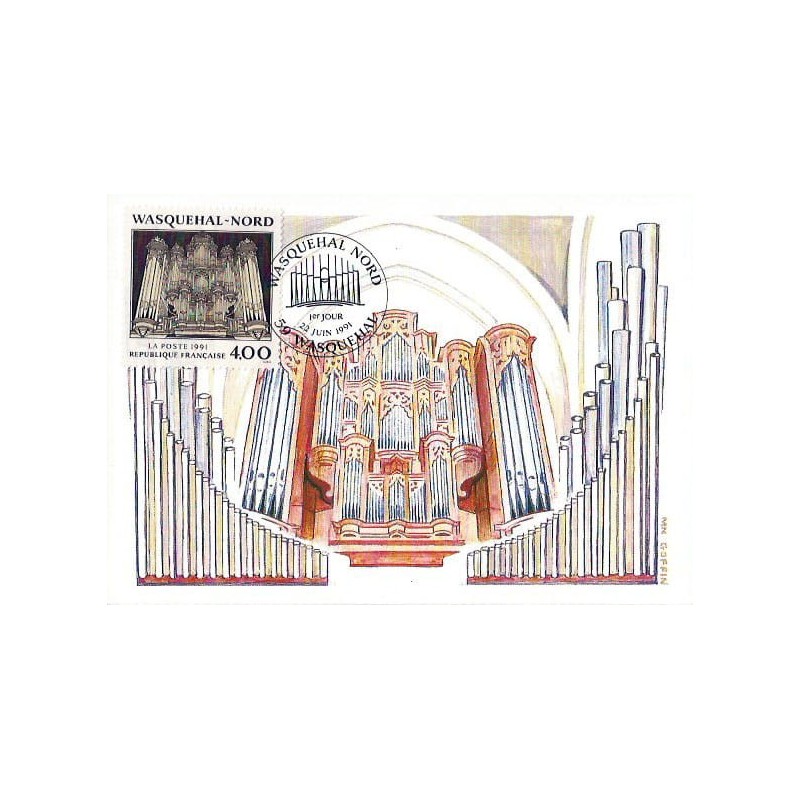 Francja 1991, Organy, muzyka. Karta maksimum