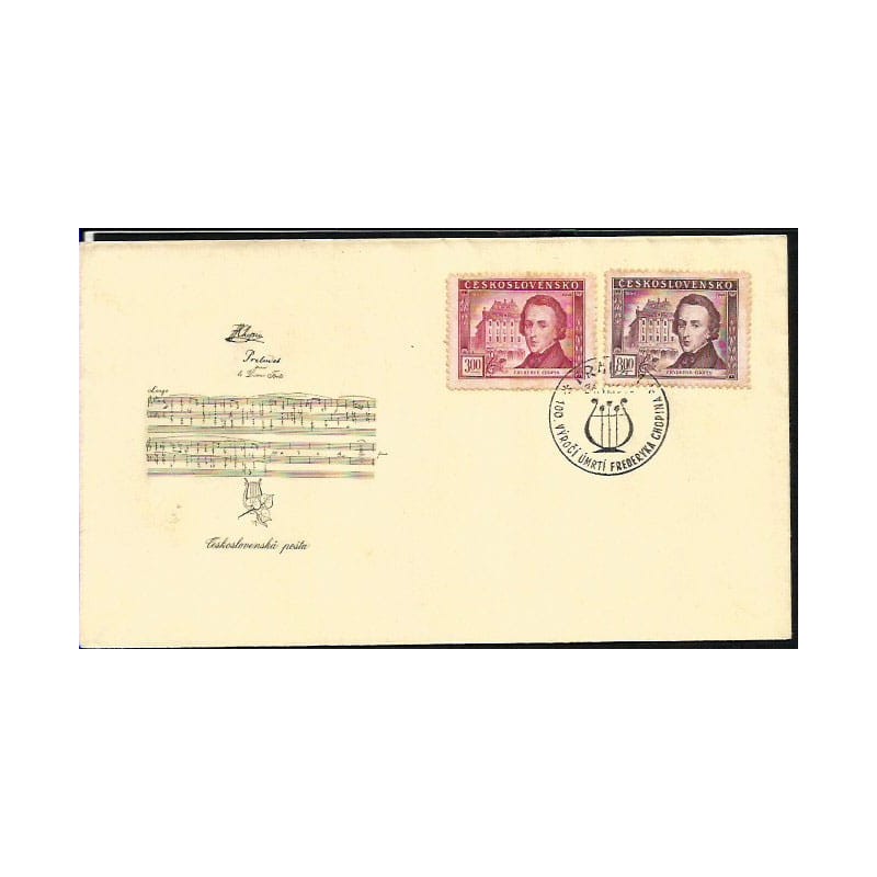 Czechosłowacja 1949, Muzyka: Chopin. FDC