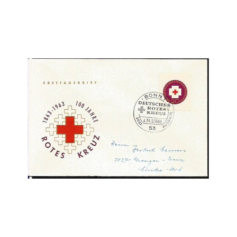Niemcy 1963, Czerwony Krzyż. FDC
