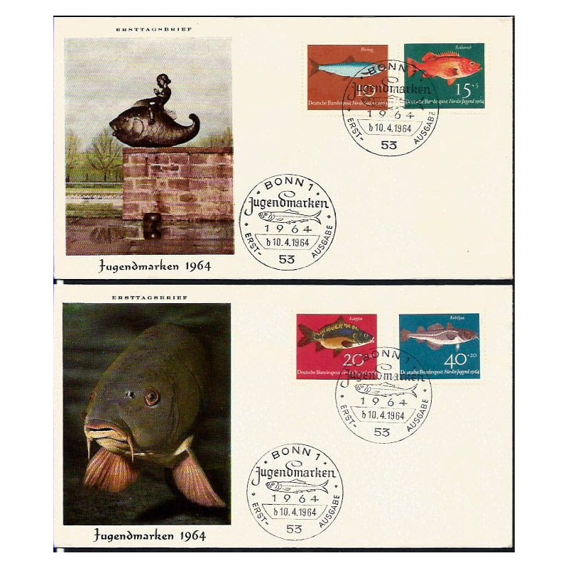 Niemcy 1964, Fauna: ryby. FDC