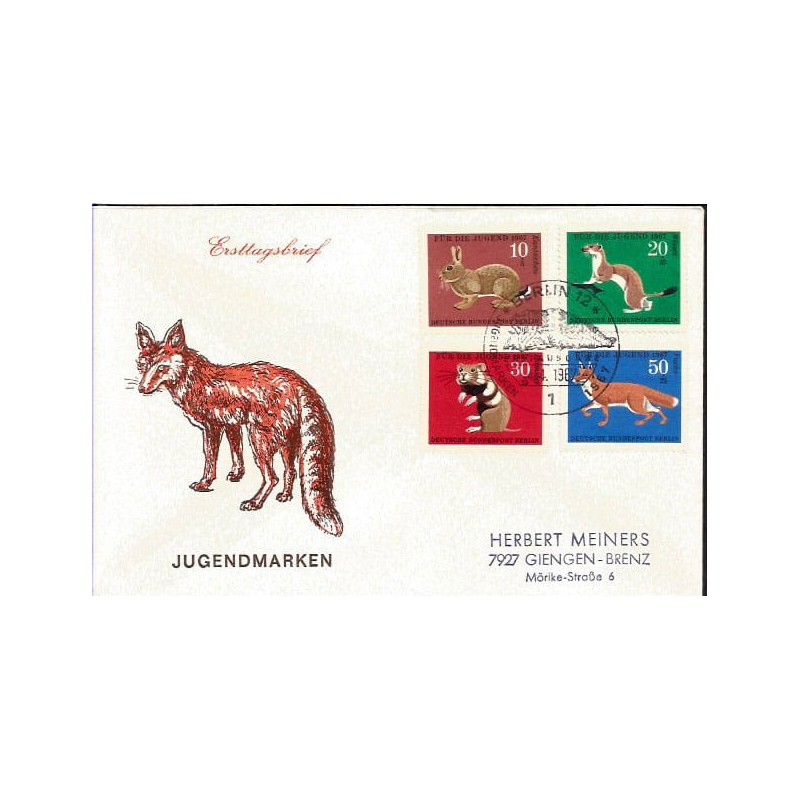 Niemcy 1967, Fauna: ssaki. FDC