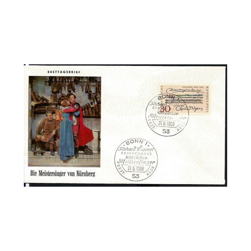 Niemcy 1968, R. Wagner, muzyka. FDC