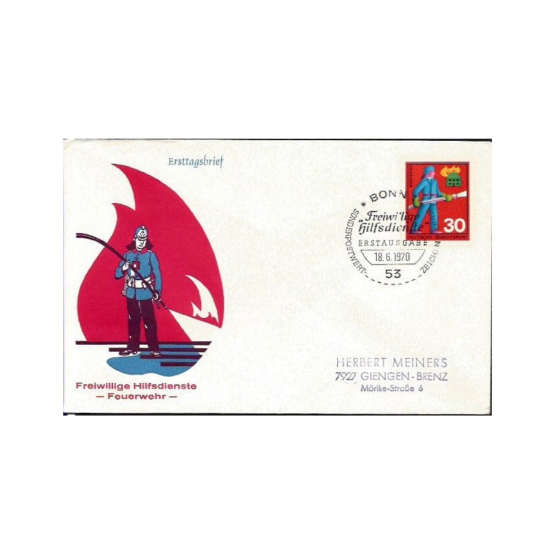 Niemcy 1970, Straż pożarna. FDC