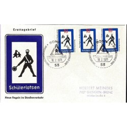 Niemcy 1971, Bezpieczeństwo ruchu, znaki drogowe, motoryzacja. FDC