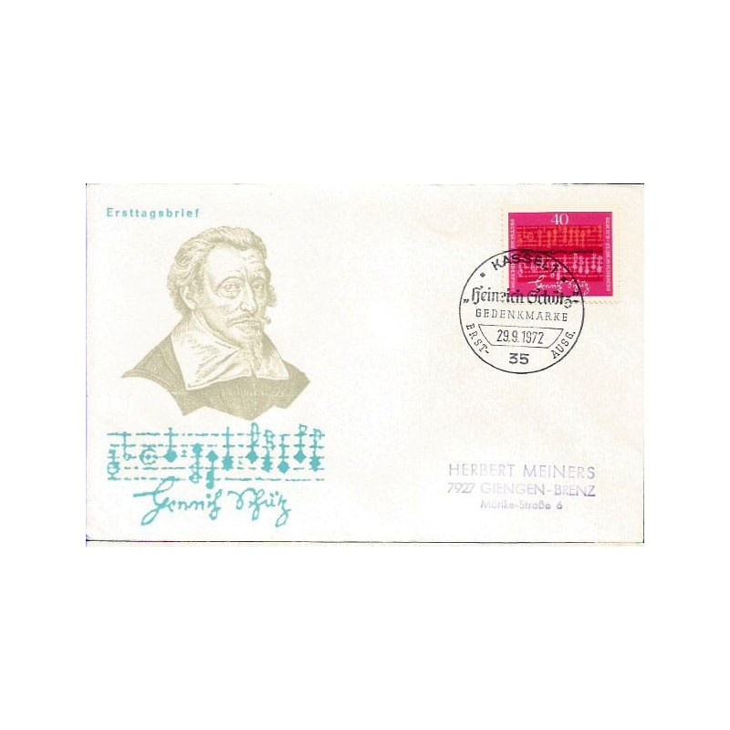 Niemcy 1972, Muzyka, H. Schutz. FDC