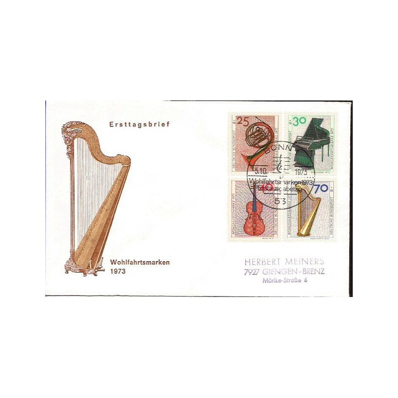 Niemcy 1973, Muzyka, instrumenty. FDC