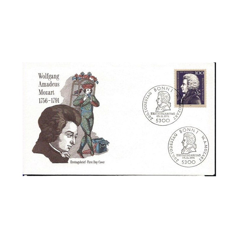 Niemcy 1991, W. A. Mozart, muzyka. FDC