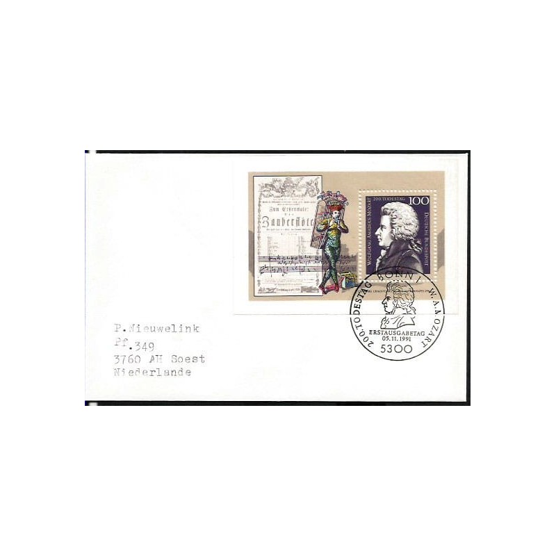 Niemcy 1991, W. A. Mozart, muzyka. FDC