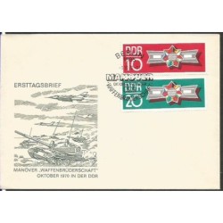 Niemcy NRD 1970, Układ Warszawski, polska flaga, wojsko. FDC