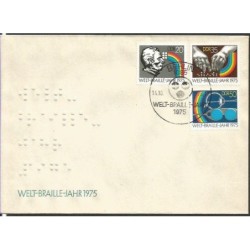 Niemcy NRD 1975, Louis Braille, medycyna. FDC