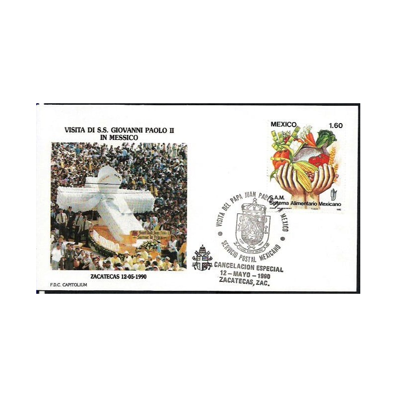 Meksyk 1990, Papież Jan Paweł II. Datownik