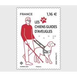 Francja 2022, Pies przewodnik, niewidomi **