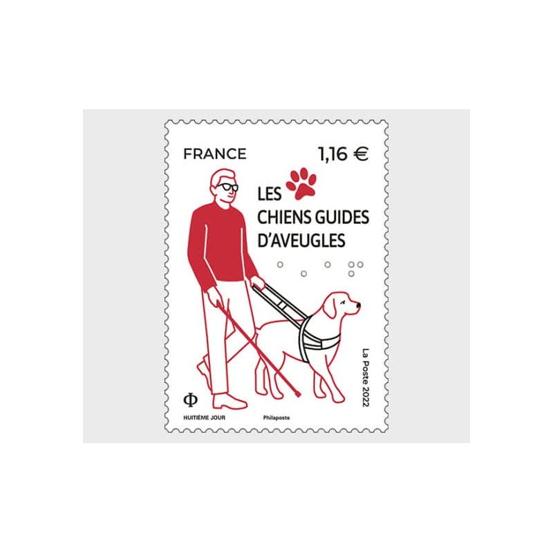 Francja 2022, Pies przewodnik, niewidomi **