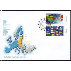 Litwa 2004, Unia Europejska, polska flaga. FDC