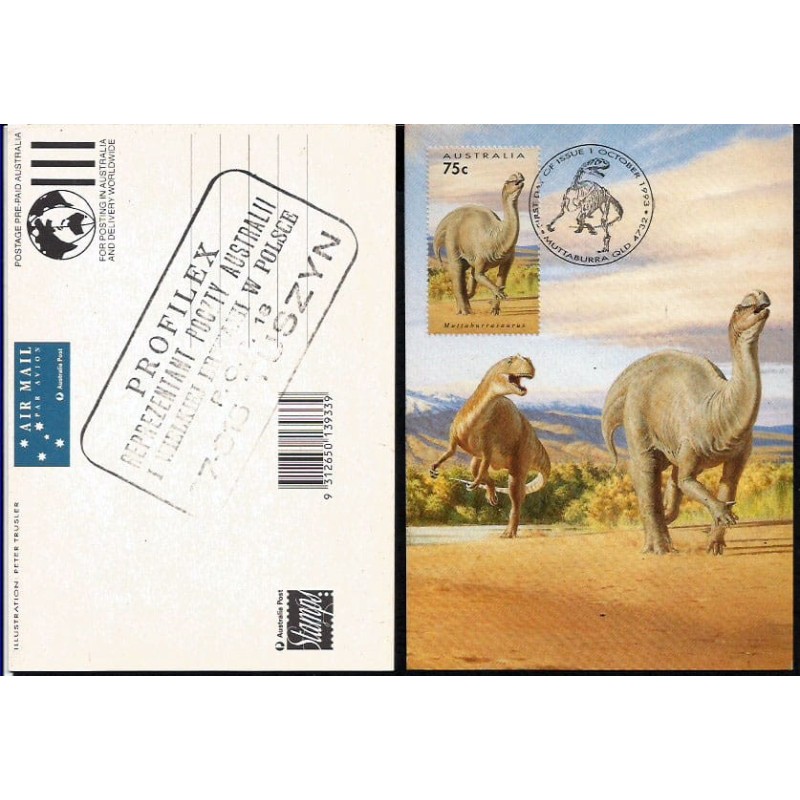 Australia 1993, Dinozaury. Karta maksimum