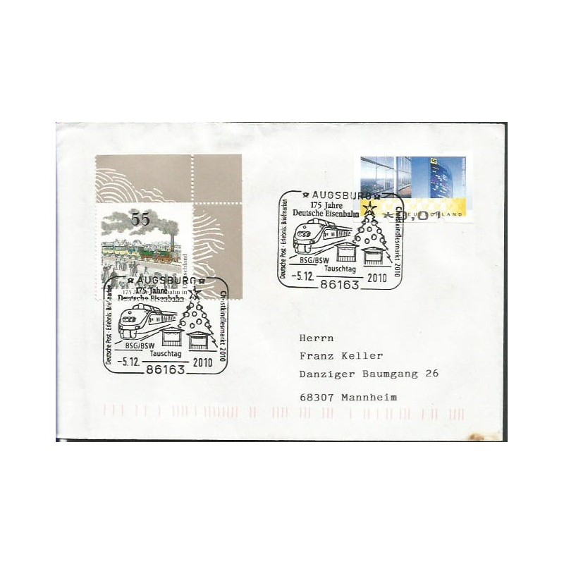 Niemcy 2010, Boże Narodzenie, kolej, pociąg. Augsburg