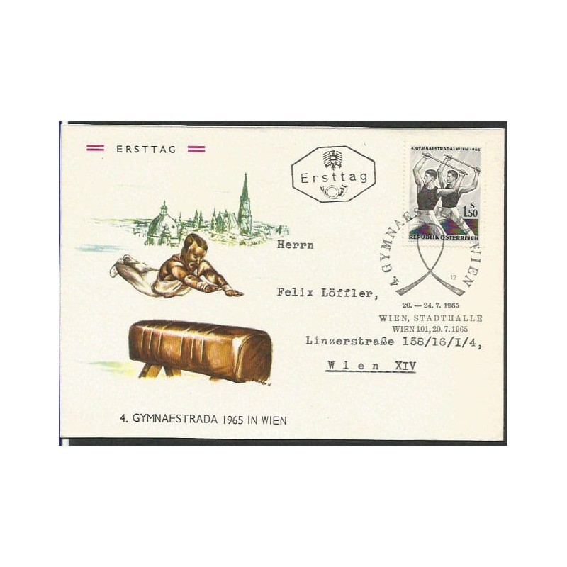 Austria 1965, Gimnastyka. FDC