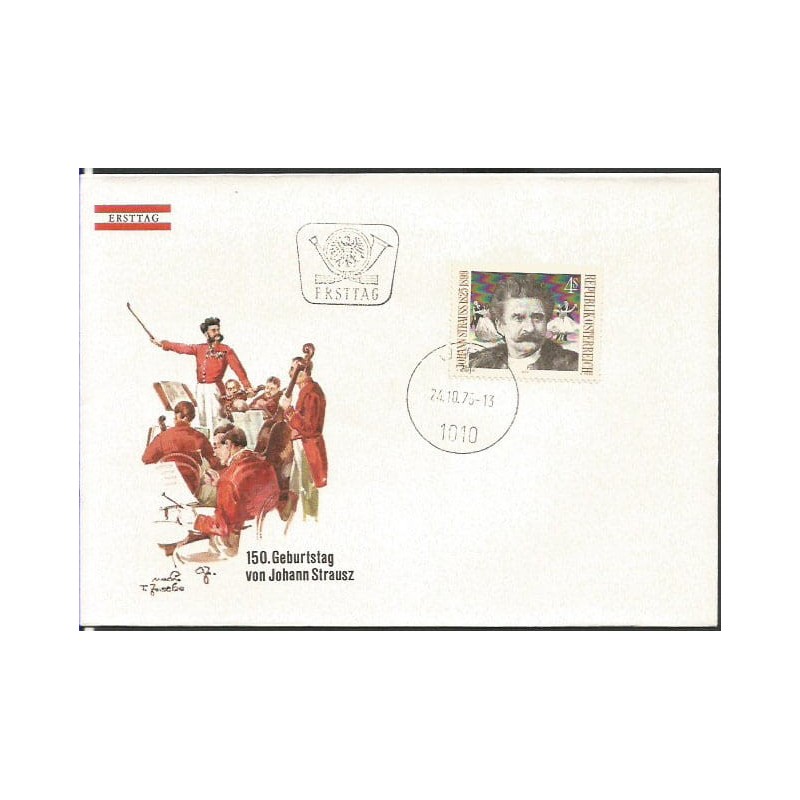 Austria 1975, J. Strauss, muzyka. FDC