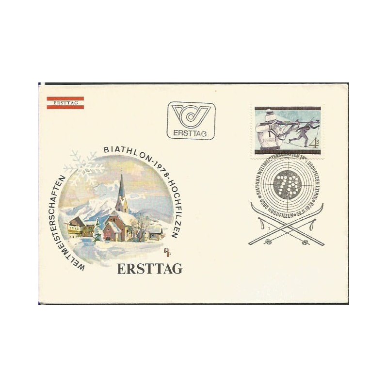 Austria 1978, Narciarstwo, biathlon. FDC