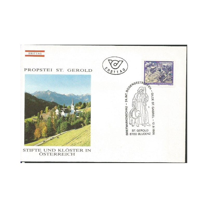 Austria 1986, Św. Gerold, Święty Gabriel. FDC