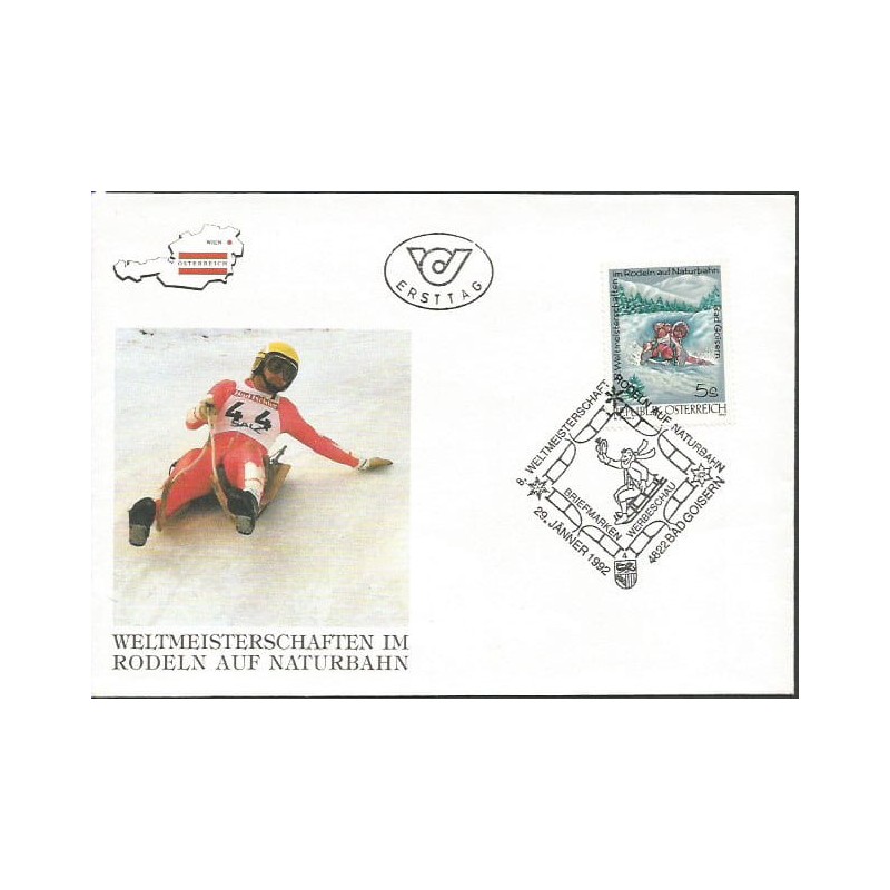 Austria 1992, Saneczkarstwo. FDC
