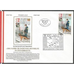 Austria 1997, Niewidomi, medycyna, pies. FDC