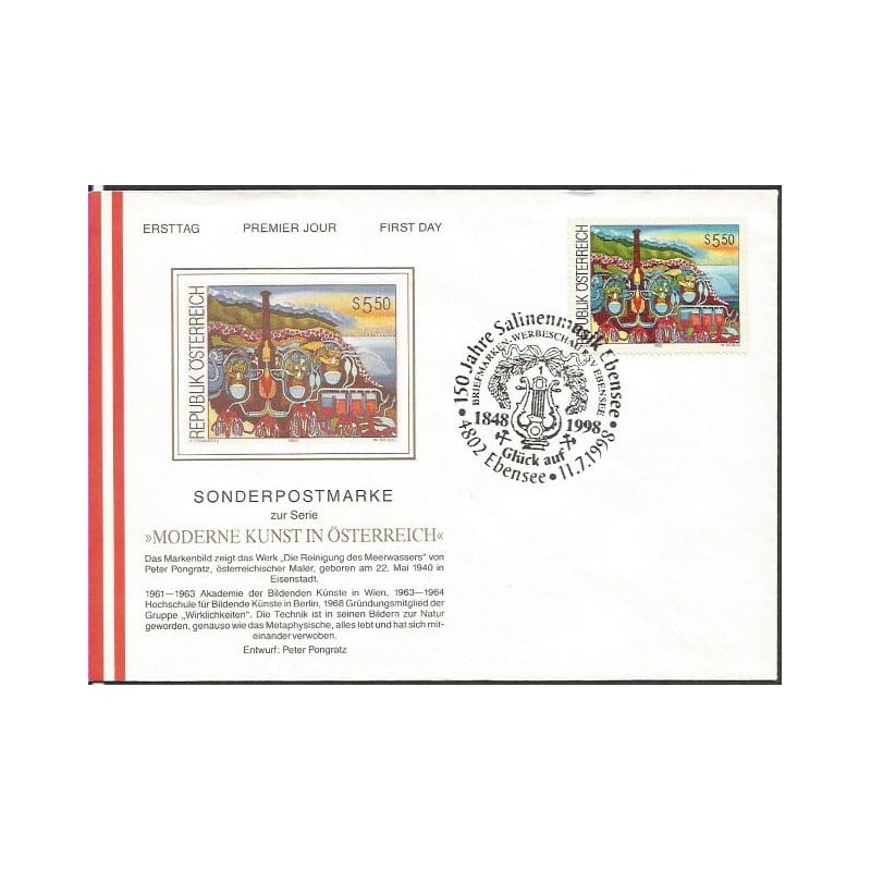 Austria 1998, Muzyka, sztuka. FDC