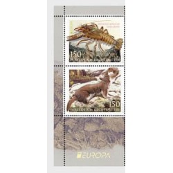 Liechtenstein 2021, EUROPA CEPT: fauna: rak i łasica **