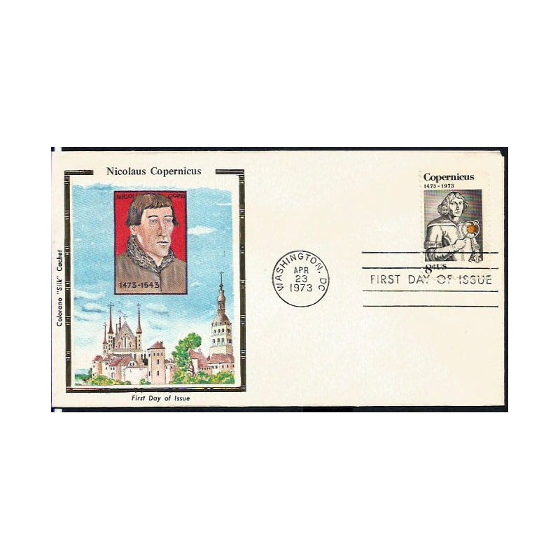 USA 1973, Mikołaj Kopernik, astronomia. FDC