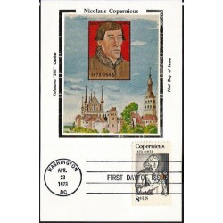 USA 1973, Mikołaj Kopernik, astronomia. Karta maksimum