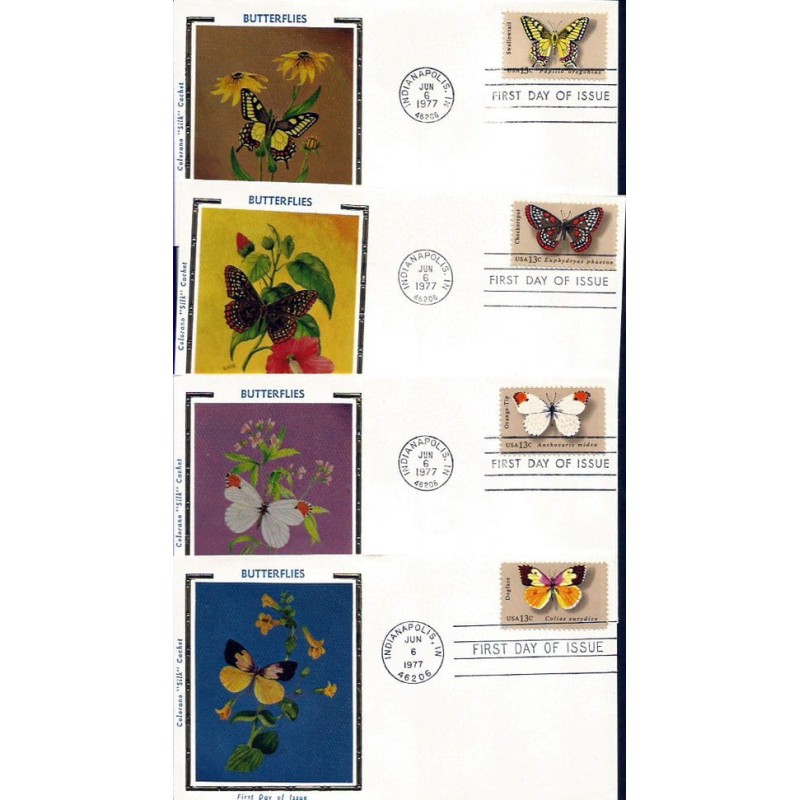 USA 1977, Owady: motyle. 4 FDC