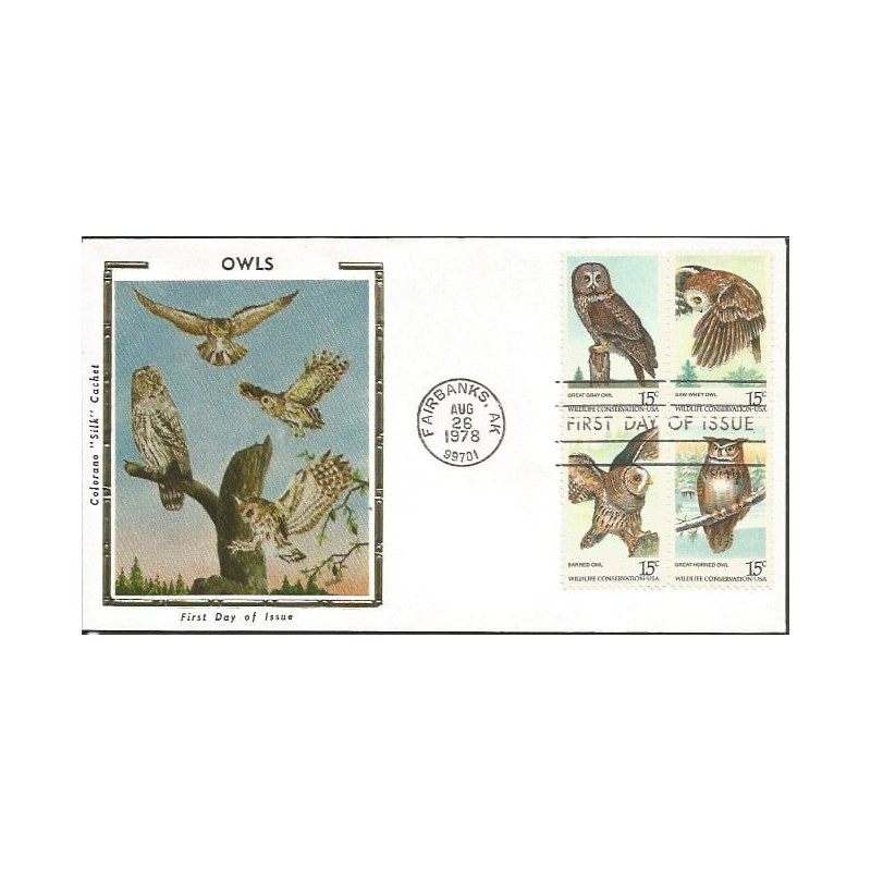 USA 1978, Ptaki: sowy. FDC