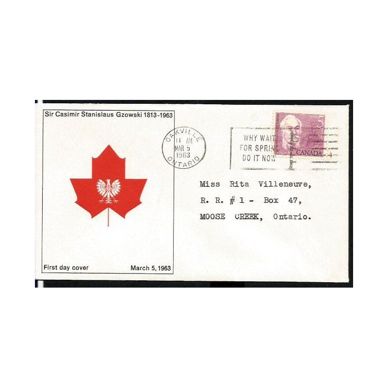 Kanada 1963, Kazimierz Gzowski, mosty, kolej. FDC