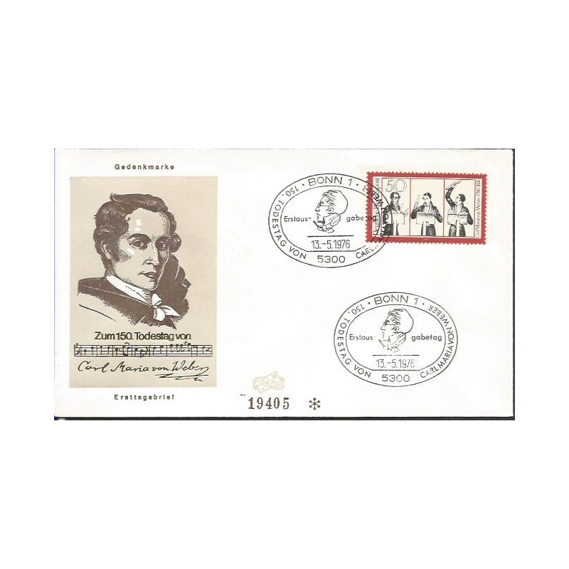 Niemcy 1976, C. M. Weber, muzyka. FDC