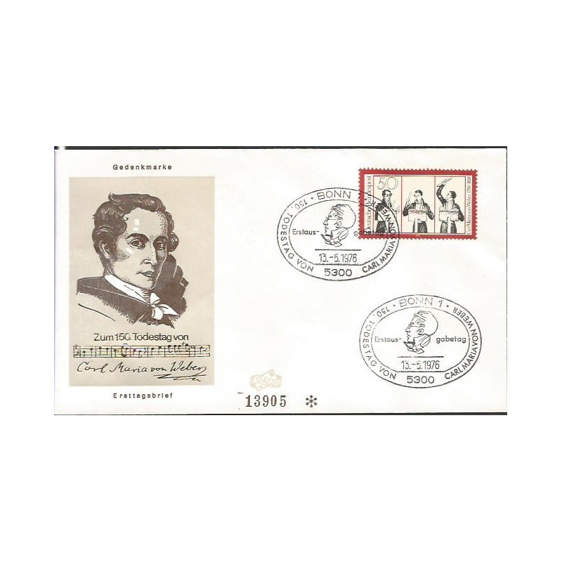 Niemcy 1976, C. M. Weber, muzyka. FDC