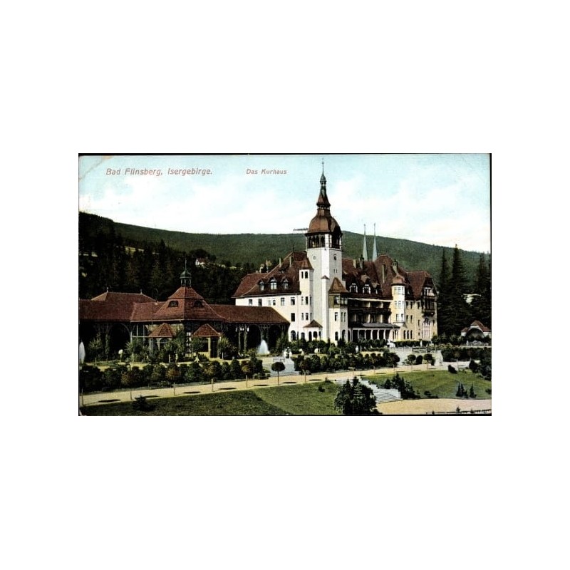 Świeradów Zdrój, dom zdrojowy. Obieg 1909. Ambulans Drezno Węgliniec Wrocław