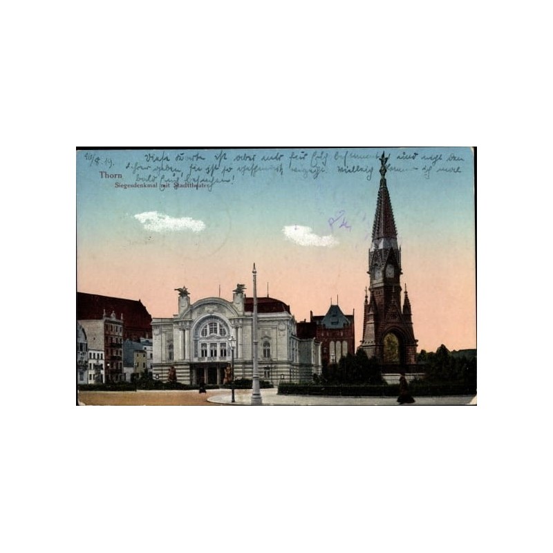 Toruń, pomnik, teatr. Obieg 1919
