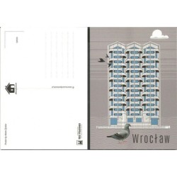 Wrocław, plac Grunwaldzki, Sedesowiec, Manhattan, architektura. Widokówka - plakat